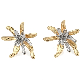 Brass Stud Earring, Flower