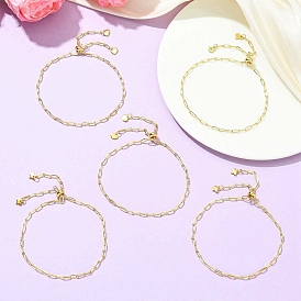 Регулируемые латунные браслеты-слайдеры в виде цепочек из скрепок для женщин, с 304 прелестей из нержавеющей стали