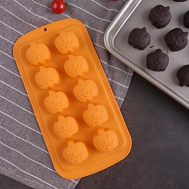 Halloween Jack-O-Lantern  Shape Food Grade Silicone Molds, Baking Molds, for Fondant, Pudding, Cake, Candy, Cookie, Ice Cube Making