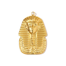 304 подвески из нержавеющей стали, амулеты фараона Тутанхамона, зеркальная полировка, ионное покрытие (ip)