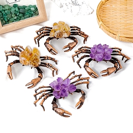 Украшения для демонстрации крабов из натурального драгоценного камня, со сплавочной фурнитурой, украшение домашнего офиса