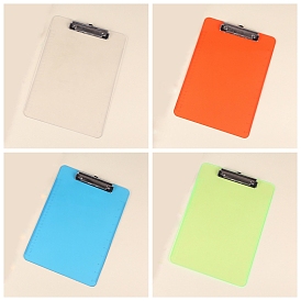 Transparent Plastic A4 Clipboards, with Metal Clips, for Office, Hospital, Rectangle