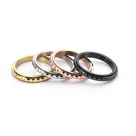 Rotatable Version Korean StyleRotatable Titanium Steel Finger Ring for Men