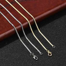 2мм стойка покрытие латунные цепочки елочка ожерелья для женщин мужчин, без кадмия и без свинца, 901 застежка из нержавеющей стали, долговечный