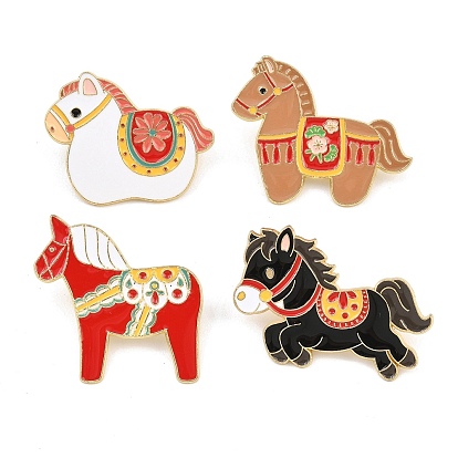 Булавки с конской эмалью, булавки для лацканов из сплава для одежды рюкзака, золотой свет