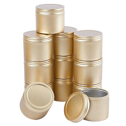 Round Aluminium Tin Cans, Aluminium Jar, Storage Containers for Cosmetic, Candles, Candies, with Screw Top Lid