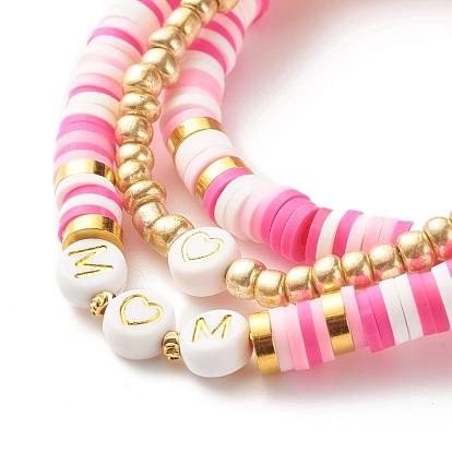 Pink and White Clay Bead Bracelet -   Polymer clay beaded necklace, Clay  beads, Bracelets handmade beaded