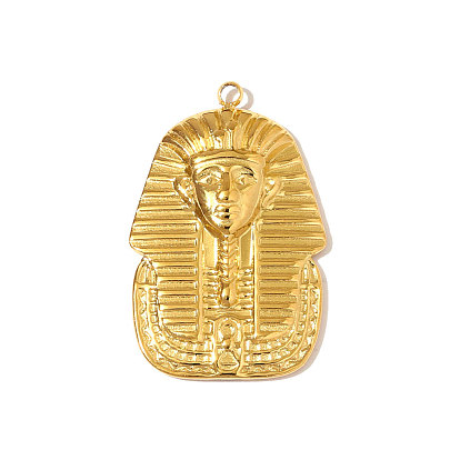 304 подвески из нержавеющей стали, амулеты фараона Тутанхамона, зеркальная полировка, ионное покрытие (ip)