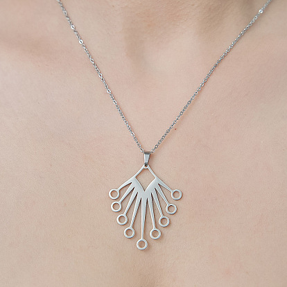 201 ожерелье с подвеской в форме полого ромба из нержавеющей стали