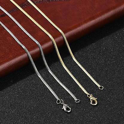 2мм стойка покрытие латунные цепочки елочка ожерелья для женщин мужчин, без кадмия и без свинца, 901 застежка из нержавеющей стали, долговечный