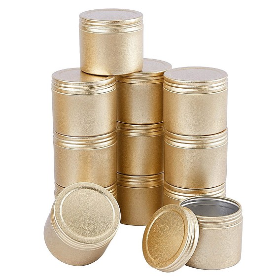 Round Aluminium Tin Cans, Aluminium Jar, Storage Containers for Cosmetic, Candles, Candies, with Screw Top Lid