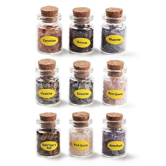 Стеклянная бутылка желающих, для украшения кулона, с бусинами из драгоценных камней внутри и пробкой