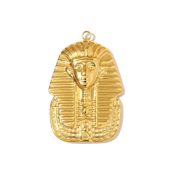 304 подвески из нержавеющей стали, амулеты фараона Тутанхамона, зеркальная полировка, ионное покрытие (ip)