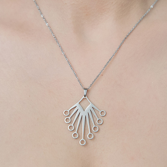 201 ожерелье с подвеской в форме полого ромба из нержавеющей стали