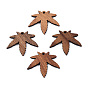 Autumn Theme Natural Walnut Wood Pendants, Undyed, Maple Leaf Charm