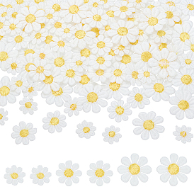 120шт 3 стили ромашки из полиэстера пришить аппликации, швейные украшения, Аксессуары для орнаментов