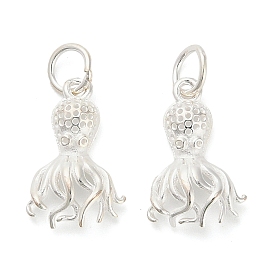 925 полые подвески из стерлингового серебра, подвески в виде осьминога с соединительными кольцами