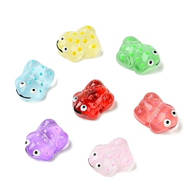 16Stück 8Farben transparente Glas-Emaille-Perlen, handbemalte Perlen, Frosch