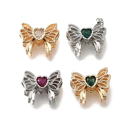 Латунные стеклянные бусины, без кадмия, без никеля и без свинца, настоящее 18k позолоченное/настоящее платиновое покрытие, бантом