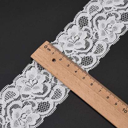 Lace Trim Nylon Stretch Ribbon for Jewelry Making, 2 inch(52mm), about 100yards/roll(91.44m/roll)