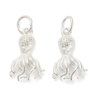 925 полые подвески из стерлингового серебра, подвески в виде осьминога с соединительными кольцами