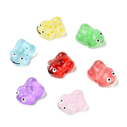 16Stück 8Farben transparente Glas-Emaille-Perlen, handbemalte Perlen, Frosch
