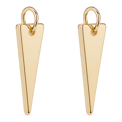20Pcs Brass Pendants, Long-Lasting Plated, Real 18K Gold Plated, Triangle