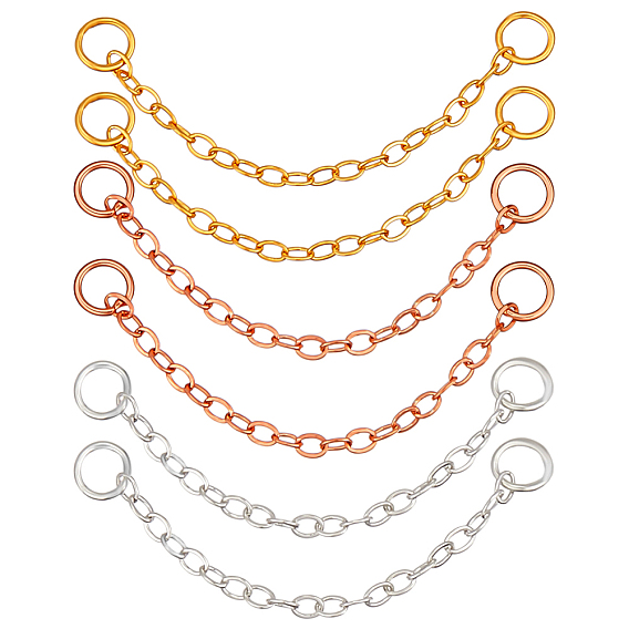 6 шт. 3 стили, наконечники из стерлингового серебра с цепочкой