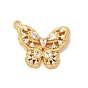 Латунные микро проложить кубического циркония подвески, бабочка, без никеля 