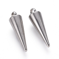 304 Stainless Steel Pendants, Spike/Cone