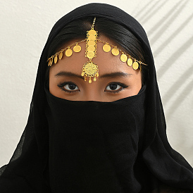 Латунный ближневосточный элегантный рамадан монета кулон кисточка головной убор для женщин