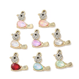 Подвески из сплава k5 стекла, амулеты птиц, со стразами, без свинца и без кадмия, uv покрытие, граненые