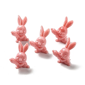 Opaque Resin Home Display Decorations, 3D Rabbit with Carrot
