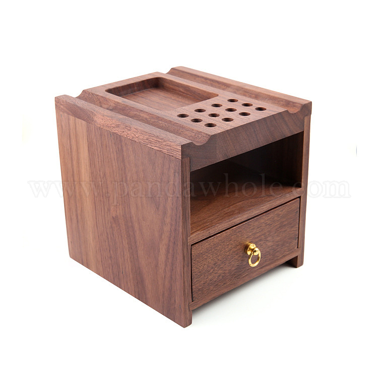 China Factory Black Walnut Wood Leathercraft Tools Storage Box