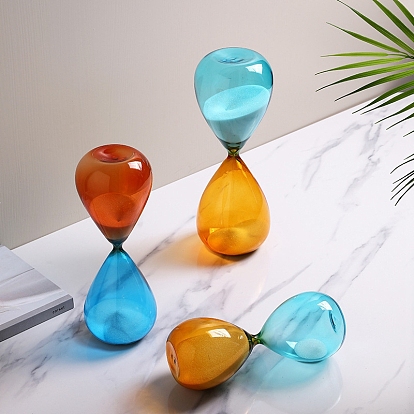 Glass Hourglass Timer Sand Display Decorations, for Kitchen Office Desk Book Shelf Cabinet Home Decor