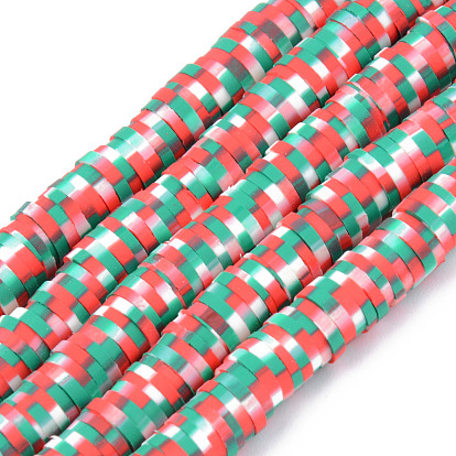 Handmade Polymer Clay Beads Strands, for DIY Jewelry Crafts Supplies, Heishi Beads, Disc/Flat Round