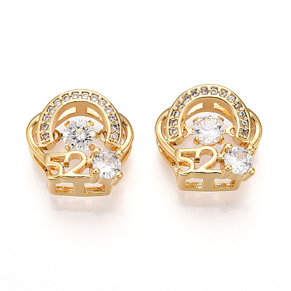 Латунные микро проложить кубического циркония прелести, корона