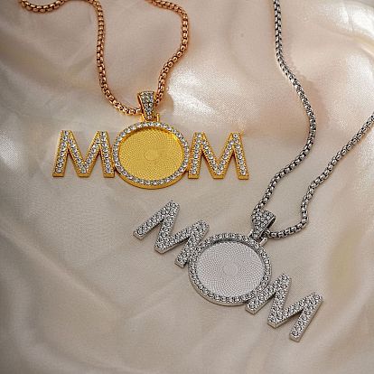 Collar con colgante de aleación europea y americana con la palabra "Mamá" para el Día de la Madre, sencillo y elegante, para mujer.