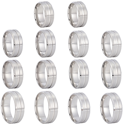 14 ПК 7 стили настройки кольца из нержавеющей стали с рифлением, кольцевой сердечник, для изготовления инкрустации
