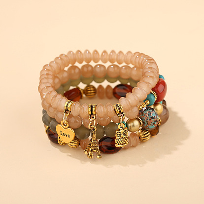 Vintage Ethnic Style Fashion Jewelry Set - Multiple Pendant Bracelets, Exquisite Hand Chain.