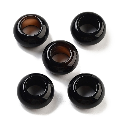 Бусины из натурального черного оникса (окрашенные и с подогревом), рондель