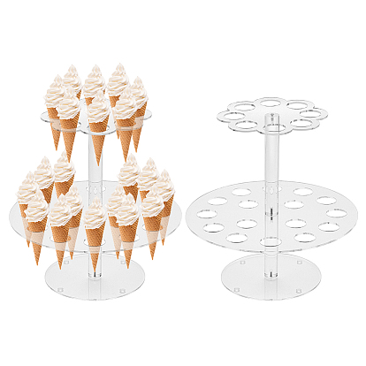 2-ярусная акриловая подставка-витрина для мороженого в рожке