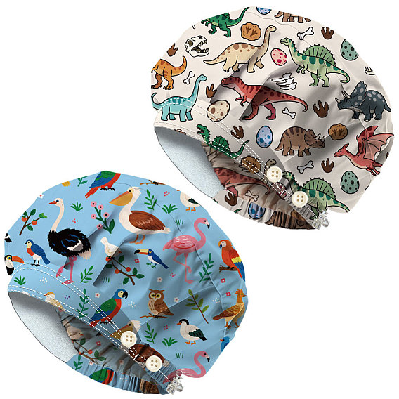 2 шт. 2 стили хлопковые регулируемые набивные шапки с принтом рабочие кепки для женщин и мужчин, с кнопкой