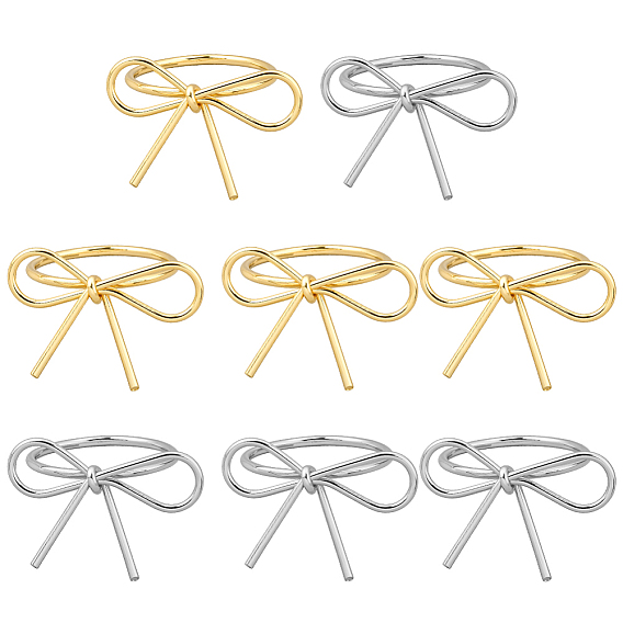 8 шт. 2 цветные железные кольца-бантики для женщин