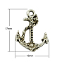 Сплавочные подвески тибетского стиля, без свинца и без кадмия, якорь, 17x13x2.5 мм, отверстие : 1.5 мм