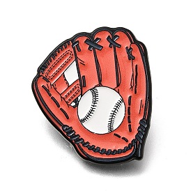 Sports Baseball Glove & Ball Enamel Pins, Black Alloy Lapel Pin Backs for Backpack Clothes
