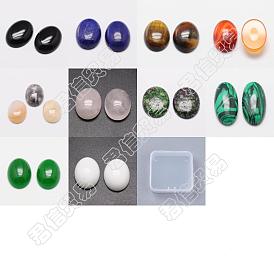 10шт 10 стиль овальные натуральные смешанные драгоценные камни кабошоны, окрашенные