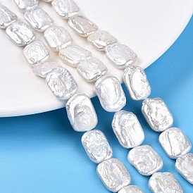 1 brin de perles baroques naturelles keshi, perle de culture d'eau douce, rectangle