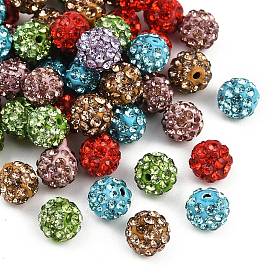 Бусины со стразами, полимерная глина , pave disco бусины, класс А, половине просверлил, круглые, С. 9 (1.5 мм), 1.6 мм, отверстие : 6 мм