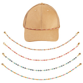 4шт 4 цвета латунь эмаль панцирная цепь браслет изготовление, с латунными карабин-лобстерами , золотые